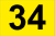 Schwarze 34 auf Gelb
