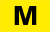 schwarzes M auf Gelb