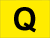 schwarzes Q auf Gelb